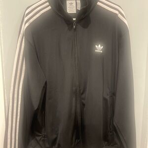 Adidas Black Track Jacket Stand-Up Collar